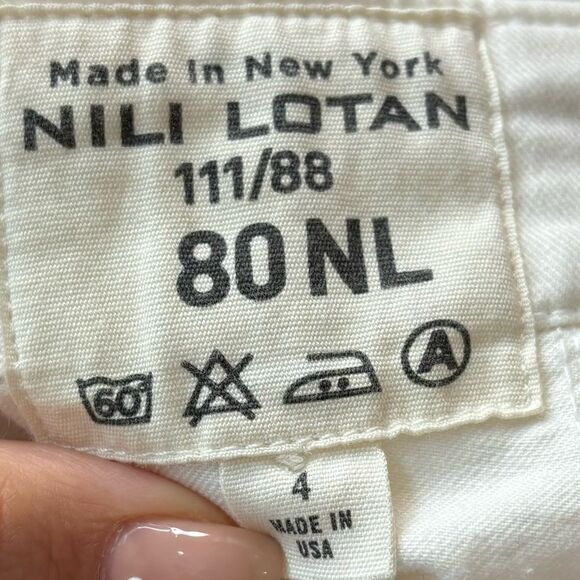 NILI LOTAN Cropped Military Pant in Eggshell - Picture 15 of 15